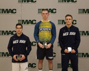 Junior Nolan Barger padded his record to 23-0 with his first MAC title for Lycoming (Photo courtesy Lycoming Athletics)