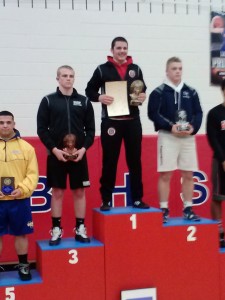 195 pound Ultimate Warrior champion Travis Ogden on the medal stand