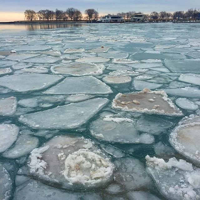 Along the banks of the Belmont Harbor in Chicago, Tod Pratt (@chicagotod) took this picture of the ice chunks floating in Lake Michigan.