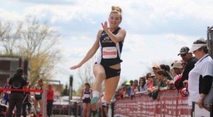 Jessica Shomo broke her own school record in the 60-meter dash for Clarion (Photo courtesy Clarion Athletics)