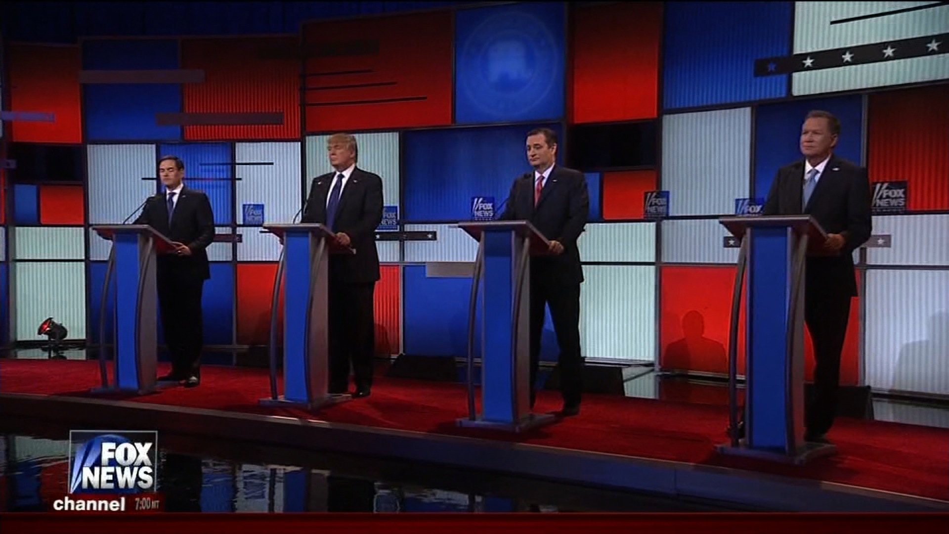 John Kasich at the Fox GOP Debate in Detroit, Michigan on March 3, 2016.