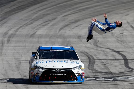 In a day where his teammates had no luck, Edwards got to flip out in his own way.