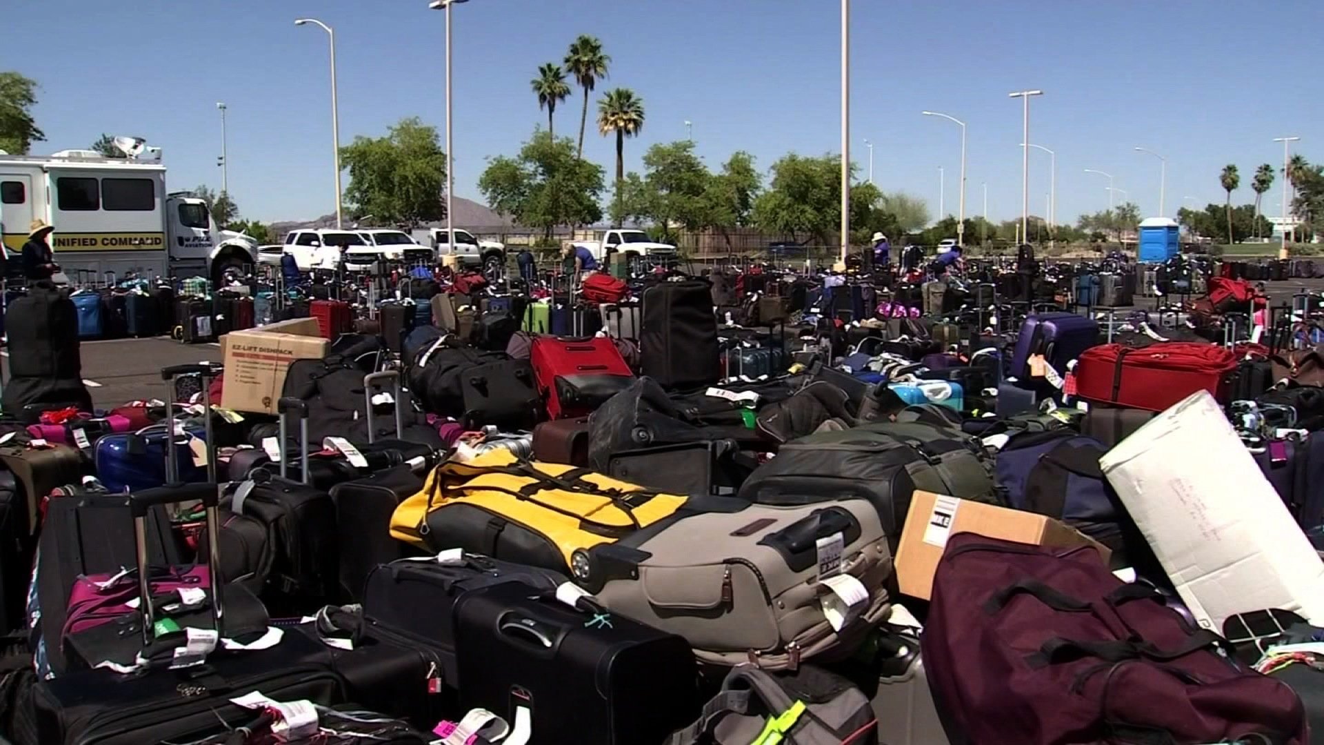 *Embargo: Phoenix, AZ*

Thousands of checked bags piled up Thursday, May 12, 2016 at Sky Harbor Airport in Phoenix after technical issues with computer servers prevented the Transportation Security Administration from using machines to screen the luggage. As a result, more than 3,000 bags missed flights, said spokesman Nico Melendez of the TSA.