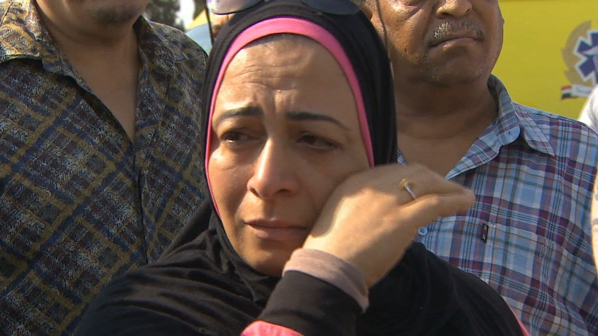 EgyptAir Flight 804 vanished from radar on its way from Paris to Cairo with 66 people aboard, the airline said Thursday. Pictured are victim families in Cairo, Egypt.