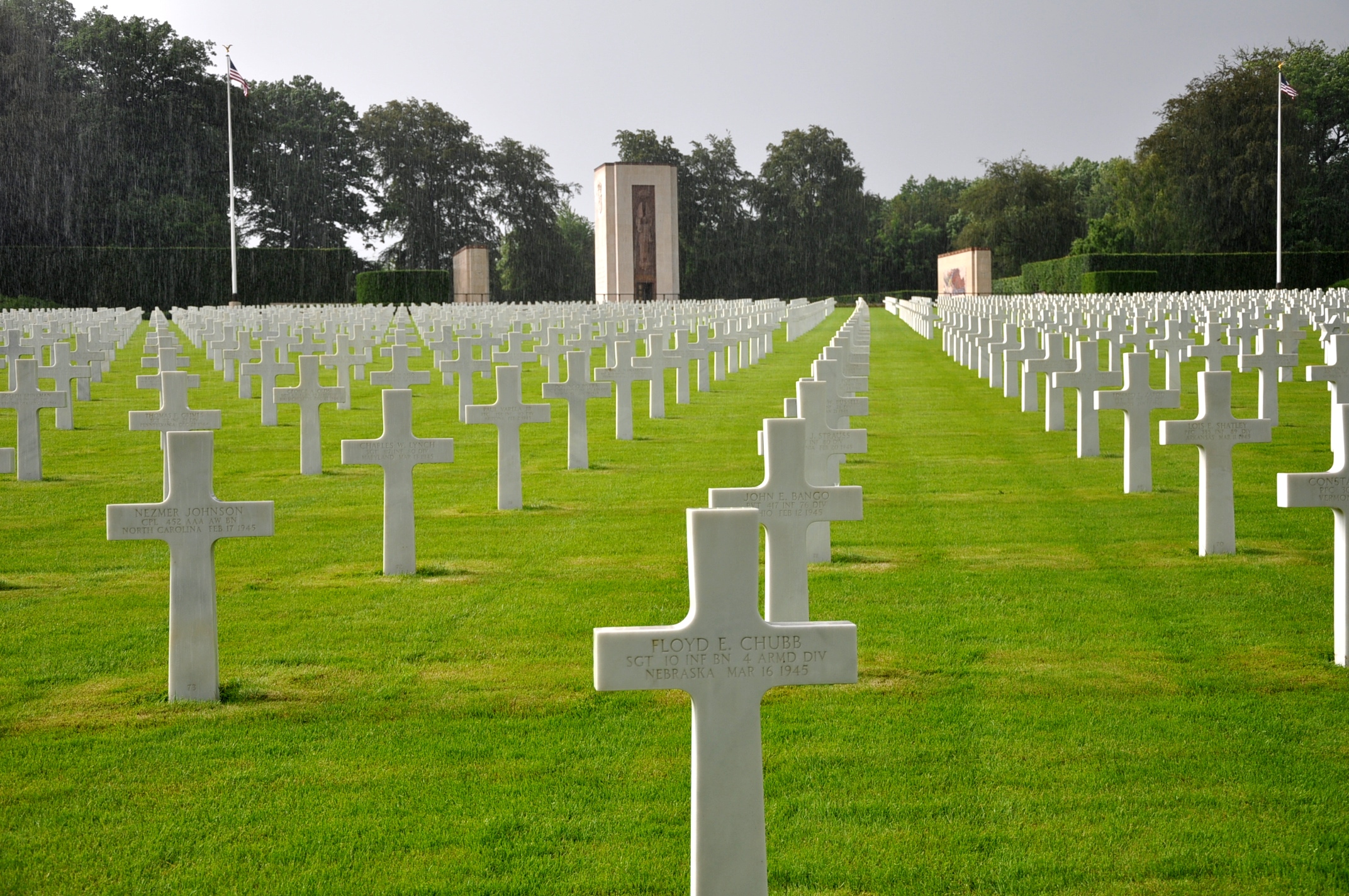 Just outside of Luxembourg City, students visited the World War II American Cemetery, with graves of the more than 5,000 American soldiers who were killed, mostly at the Battle of the Bulge (Photo by Barb Simpson)