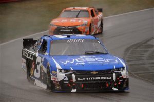 Singing in the rain soon meant racing in the rain for the Xfinity Series this weekend.