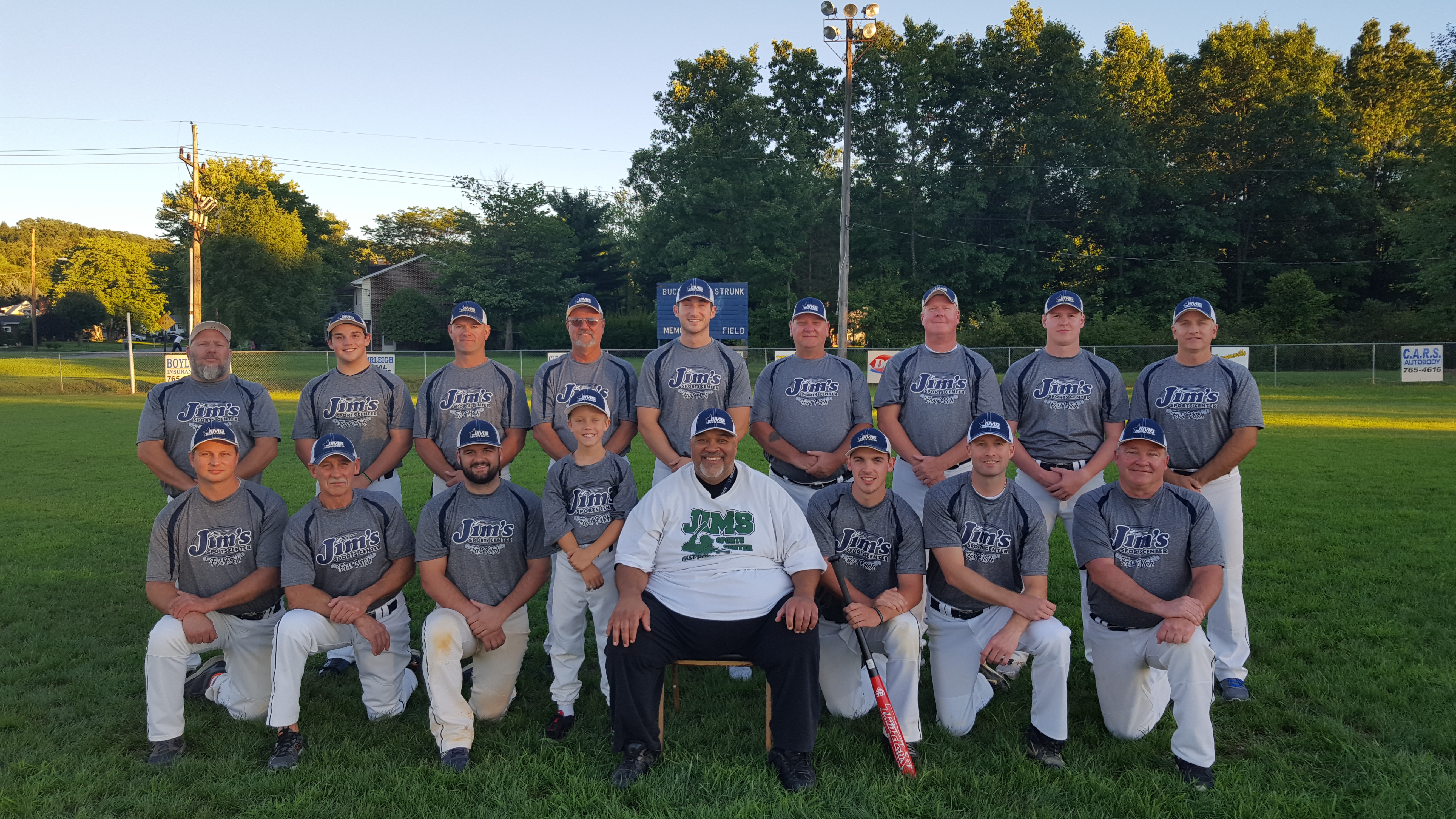 Picture:  front: Mark Luzier, Buck Danver, Derek Danver,, Braison Patrick (Batboy), Bear Stewart, Troy Danver, Joel Zupich and Doug Danver.  Back Row:  Jack Rumfola, Marcus Luzier, Steve Bressler, Terry Potter, Lucas Malloy, Randy Sones, Bob Harper, Shane Harper, and Dave Patrick. (Not pictured were Tyler Jacobson, Greg Maines and Scott Cockran).