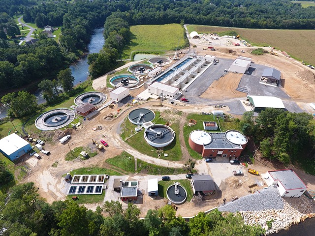 Aerial view of the Clearfield Municipal Authority’s new wastewater treatment plant (Provided photo)