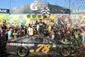 First Chase win, first time leading the standings, and first into the next round is Martin Truex Jr.