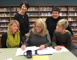 DCC’s seventh annual Grand Gala draws near.  Committee members (seated) Rebecca Paisley, Annette Latuska and Sharon Varischetti and (standing) Val Armanini and Leslee Park finalize the menu that promises a fine taste of Italian cuisine for Gala attendees. (Provided photo)