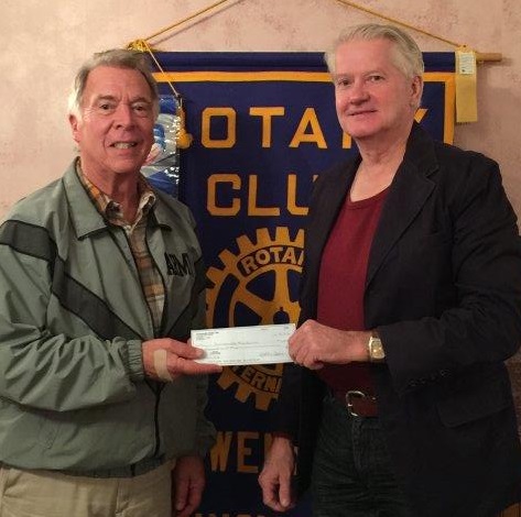 Pictured are John Wright, Rotary Club president, and Mark Sopic. (Provided photo)