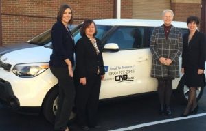 Pictured, from left to right, are: Amy Potter and Carolyn Smeal, CNB Charity Golf committee members; Jan Ulmer, ACS East Central Division senior manager, mission delivery; and Eileen Ryan, CNB Charity Golf committee member.   (Provided photo)