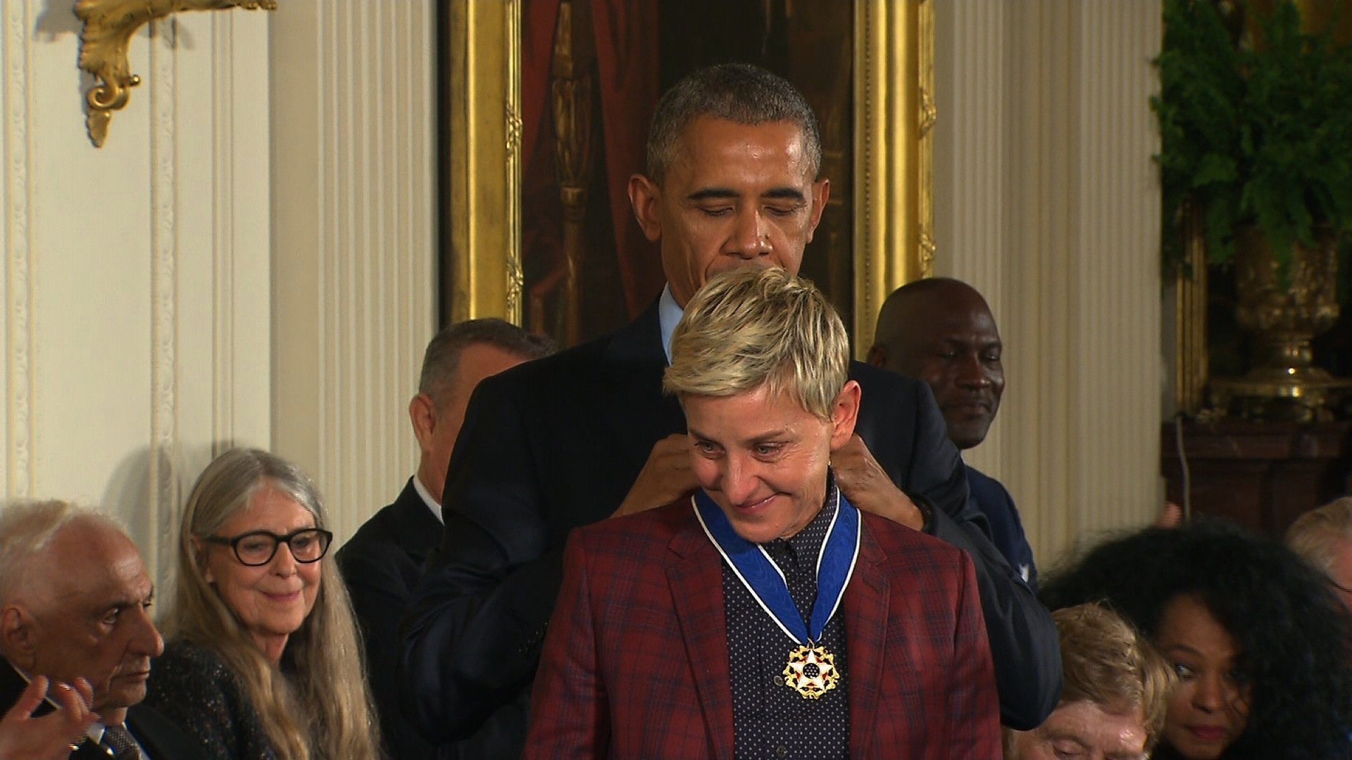 Ellen DeGeneres was among the honorees at the Presidential Medal of Freedom ceremony on Tuesday, but she almost didn't make it into the White House.