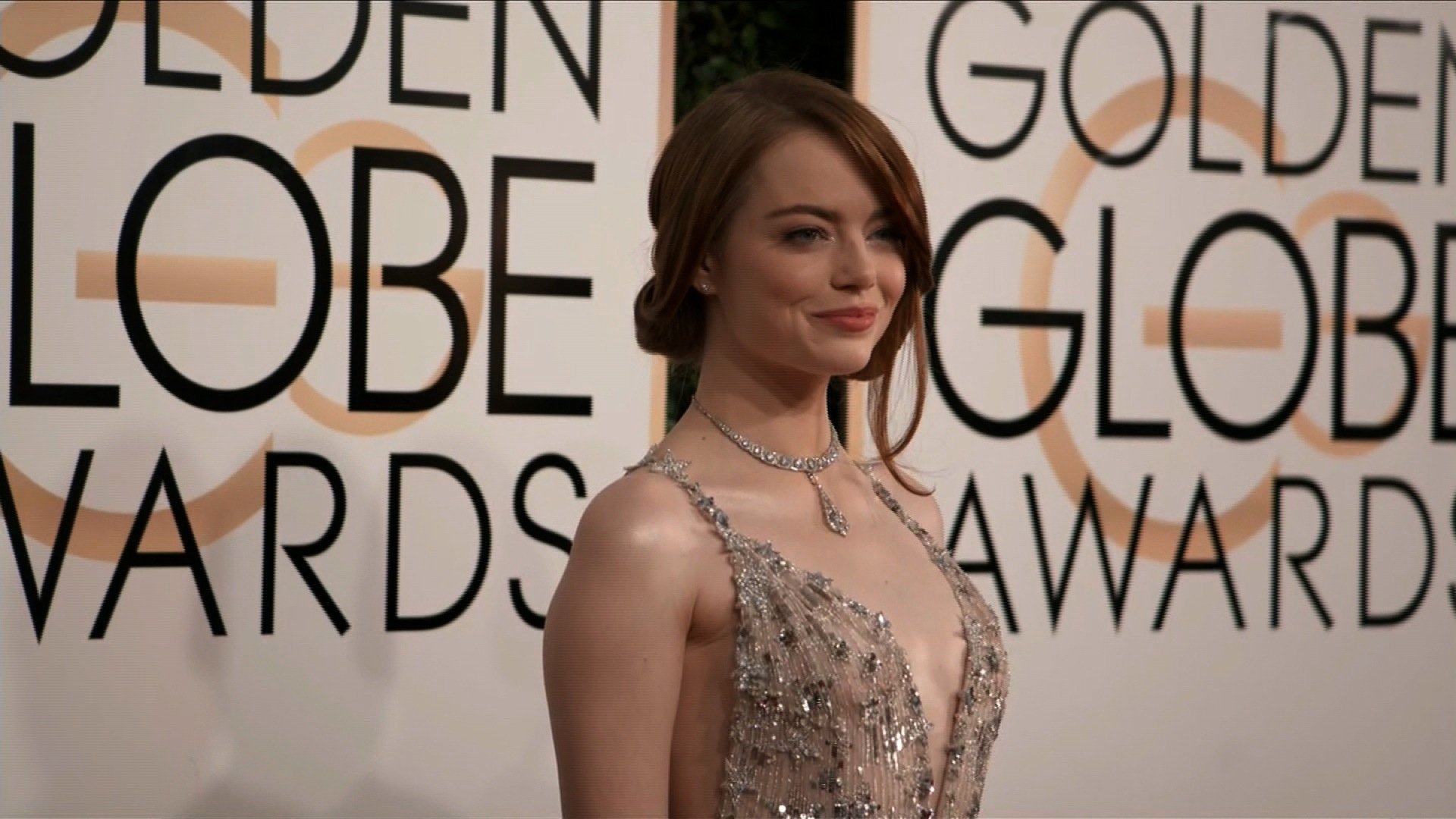 Emma Stone at the 74th annual Golden Globe Awards.