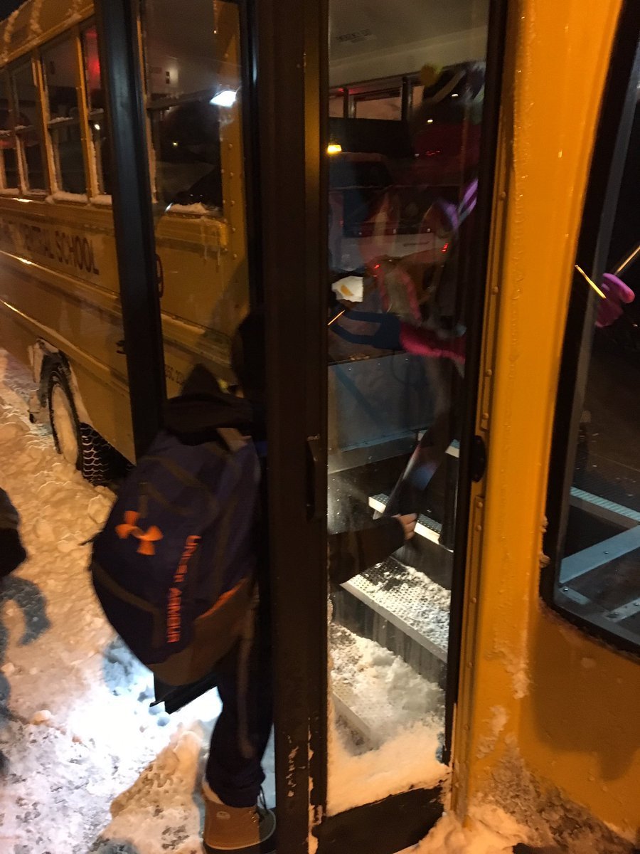 A lake-effect snowstorm shut down parts of upstate New York, creating a rush-hour traffic nightmare Thursday for some drivers and leaving students at Windom Elementary school stranded.