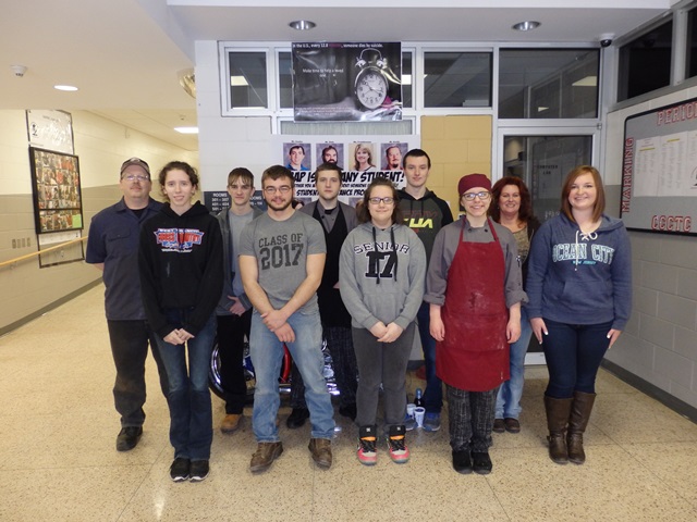 CCCTC National Technical Honor Society (NTHS) students in photo from left to right in front are: Bethany Hunt, drafting, Justin Bell, carpentry, Israel Tucker, information technology, Gracie Poole, culinary arts and Christen Wisor, health occupations. From left to right in back row are: Matt Willis, auto mechanics, Ashton Wayne, information technology, Nolan Mick, culinary arts, Jordan Myers, carpentry and Kelly Graham, NTHS advisor. (Provided photo)