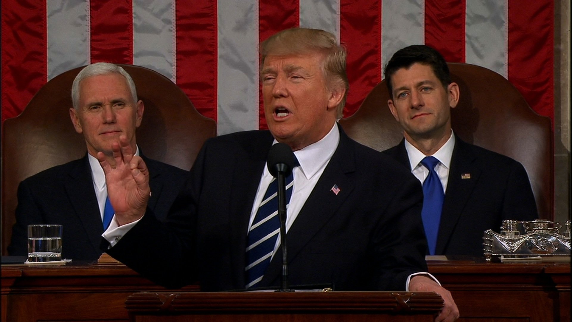 President Donald Trump delivers his first speech to Congress on February 28, 2017