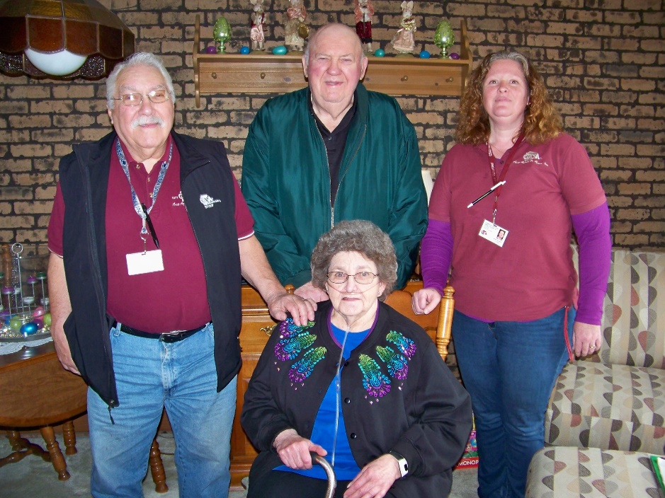 From left to right are Clearfield County Area Agency on Aging Inc. Meals on Wheels Driver Lou Mitchell, DuBois Mayor Gary Gilbert, CCAAA Inc. MOW Driver Ruby Wertz and in front Julia Bojalad. (Provided photo)