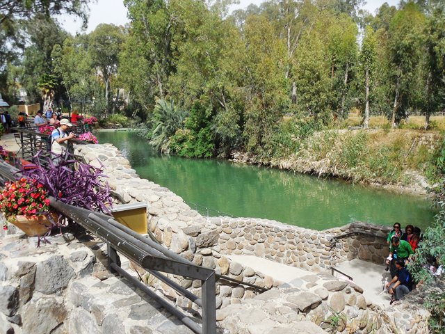 Shown is the Jordan River at Yardinet, a baptism area. (Photo by Wendy Brion)