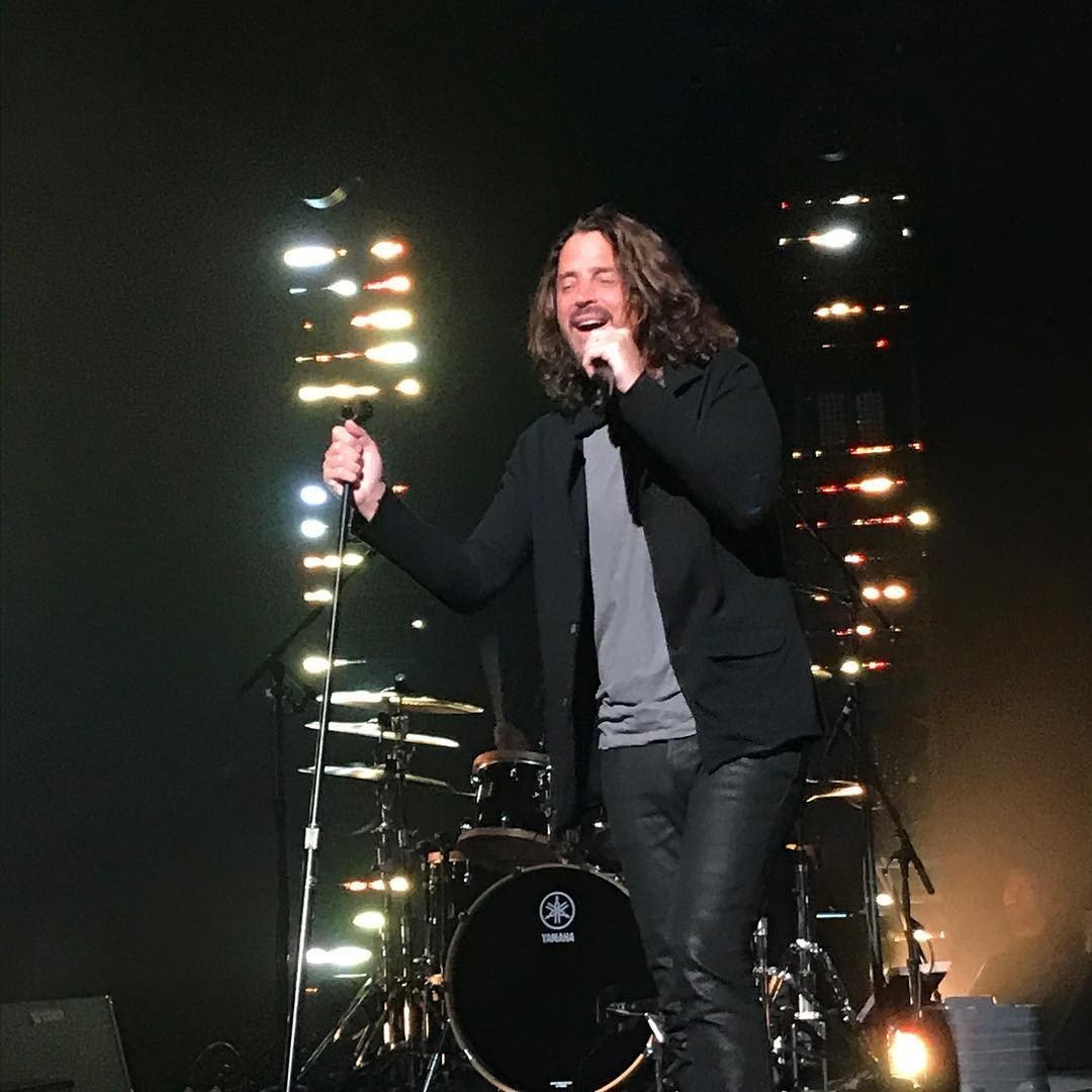 Chris Cornell, lead singer of Soundgarden and Audioslave, died Wednesday night, his representative told CNN. Cornell, 52, was in Detroit performing with Soundgarden, which had embarked on a US tour in April. Photo is  from the Soundgarden show in Detroit, Michigan 5/17/2017