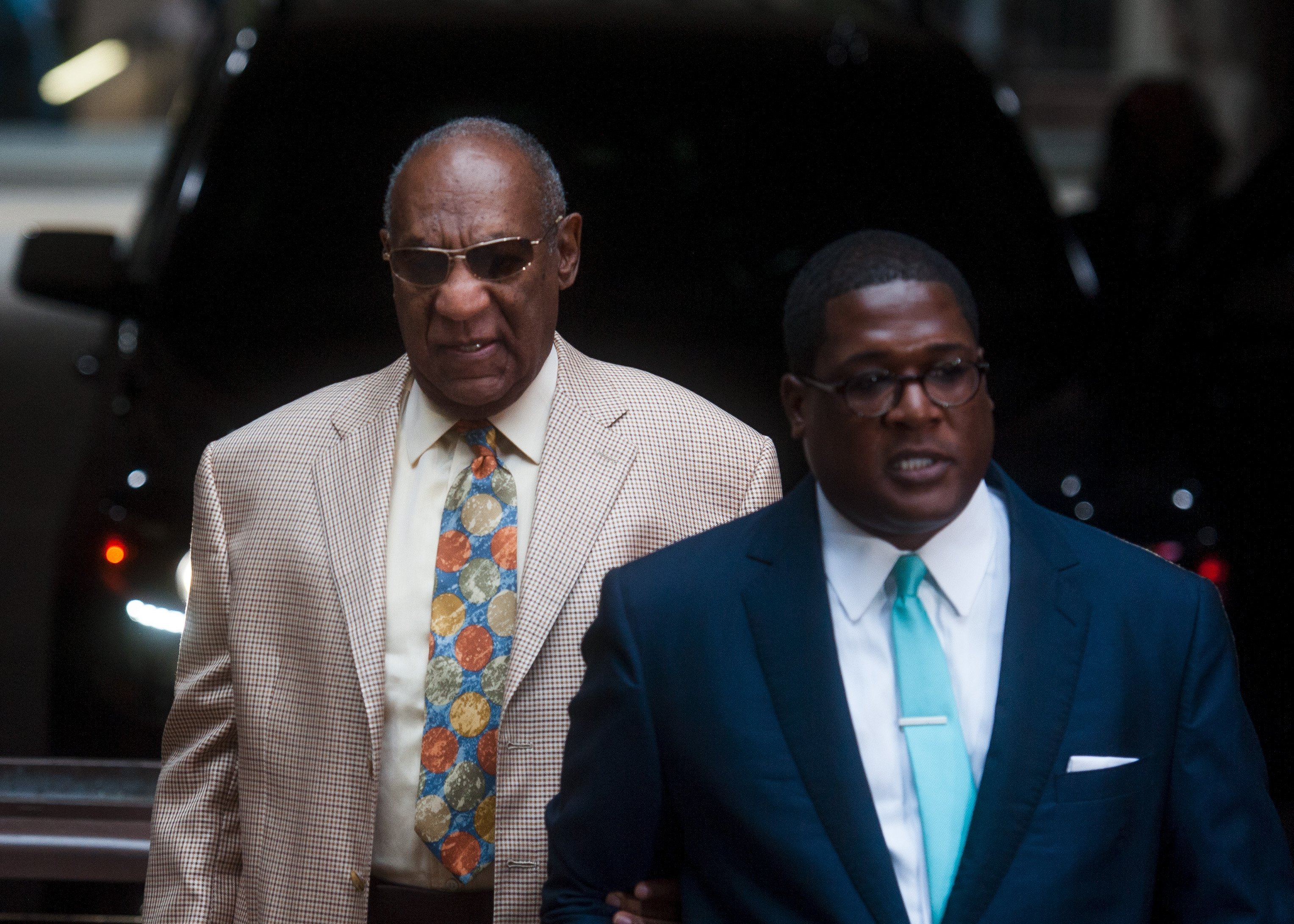 Cosby's walk into the courthouse this morning  on May 22, 2017, during his jury selection for his criminal trial