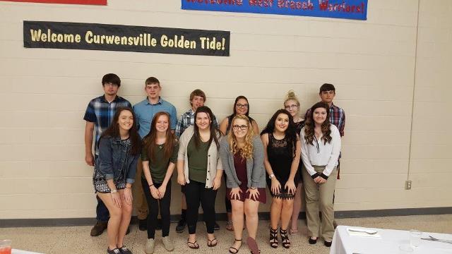In the front row, from left to right, are: Macy McLaughlin; Alexandria Foster; Paige Fudalski; Emily Kizina; Melissa Mackey; and Nora Gill. In the back are: Zack Reams; Devon Dixon; Chance Timko; Sara Baker; Breanna Lockett; and Kirtus Kanouff. (Provided photo)