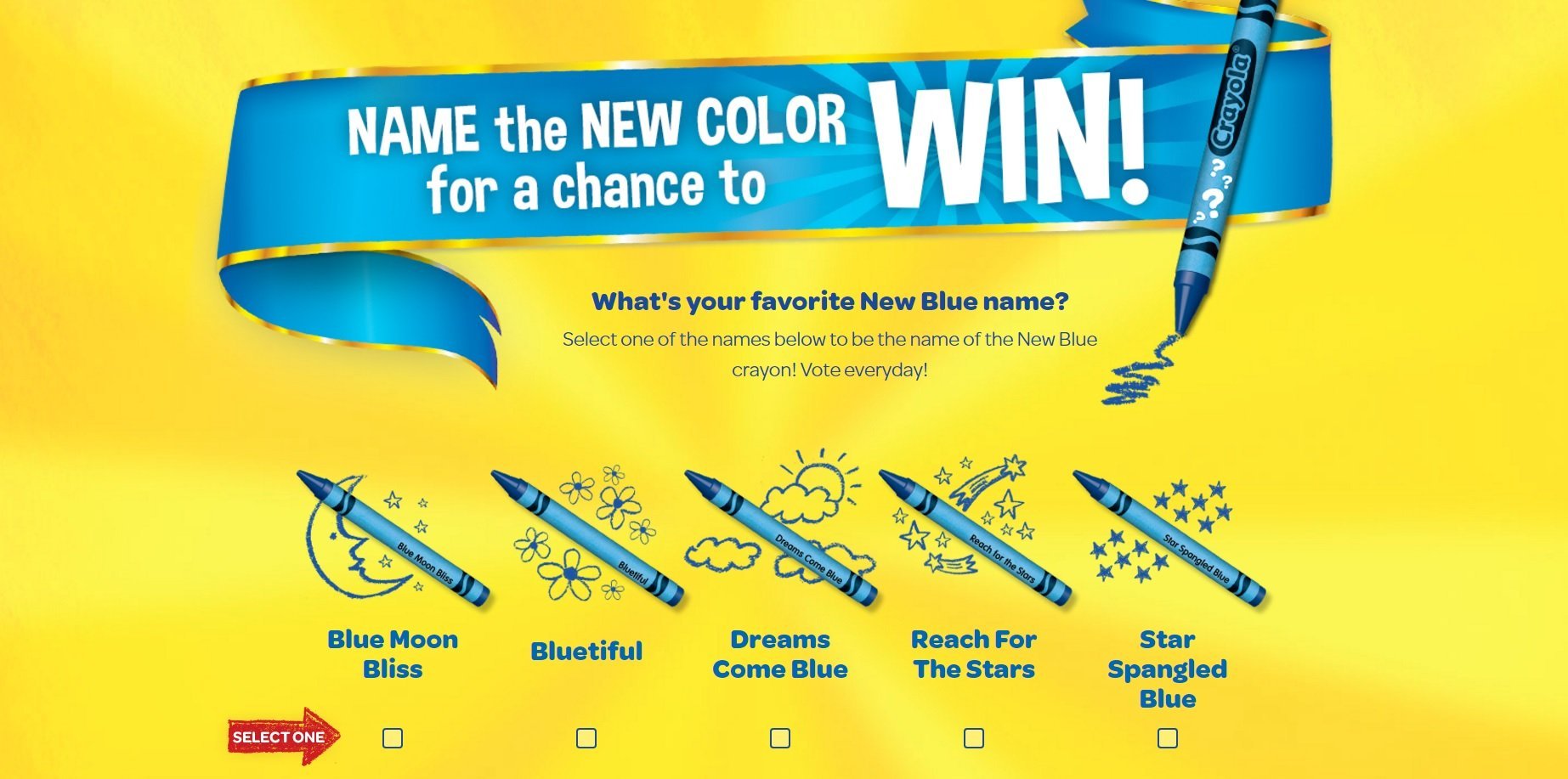 Crayola fans feeling blue about the recent retirement of the beloved dandelion from the crayon box now have a chance to help choose its replacement.