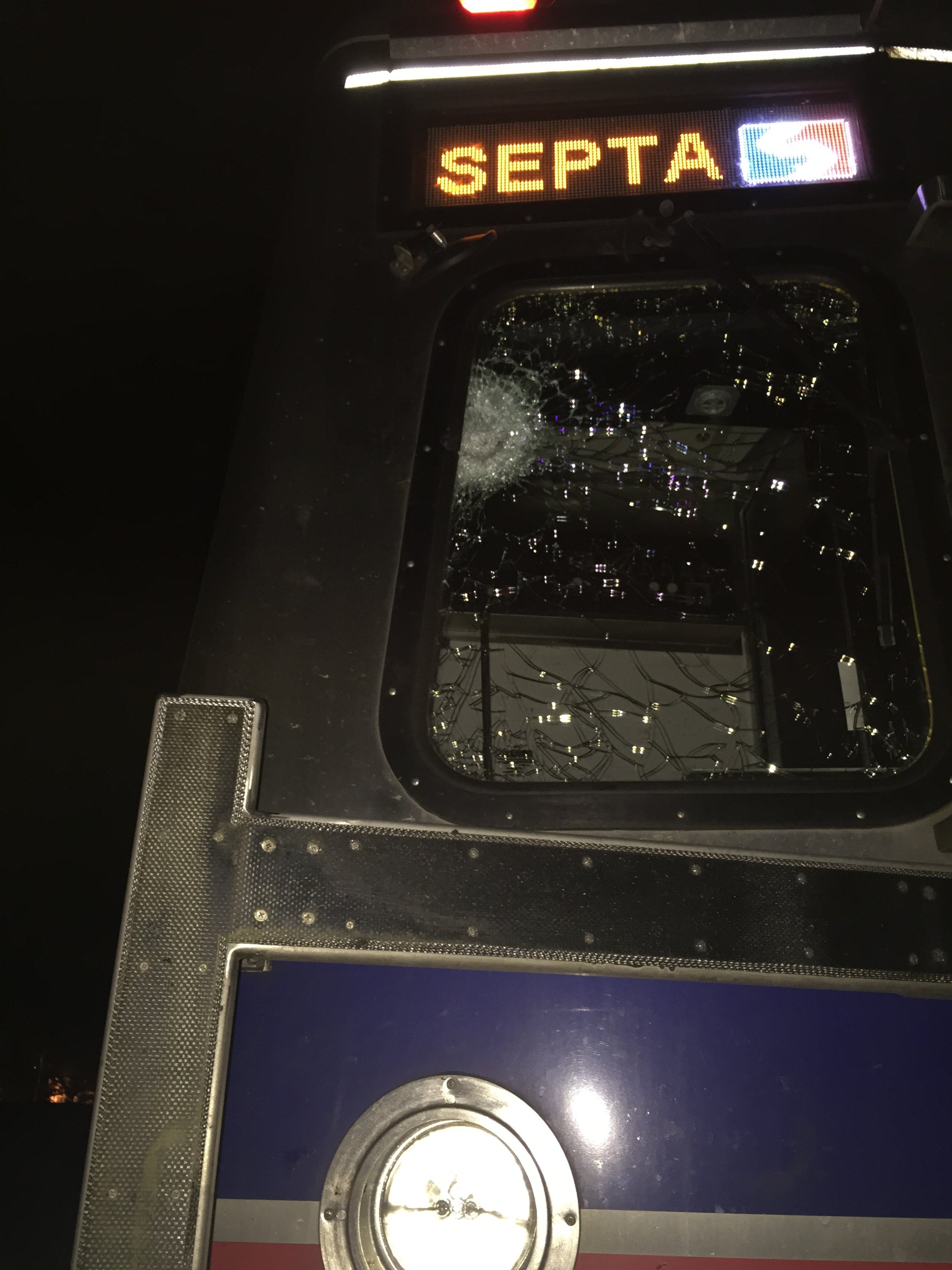 On Tuesday, May 12, at approximately 9:10 p.m., an unknown projectile struck the engineer's window of SEPTA Trenton Line train #769. The engineer did not report any injuries. The train was initially held near the North Philadelphia Station based on damage to the train window and later based on the suspension of the line due to the Amtrak derailment. The 80 SEPTA passengers were rescued and walked off train #769 and transferred to buses. The incident is currently under investigation.