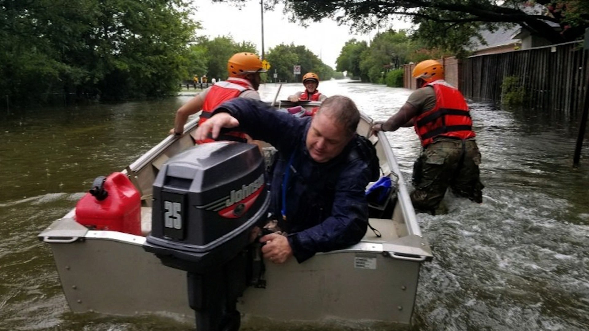 Citizens with boats in Texas get to work after Harvey to 'go try to save some lives'.