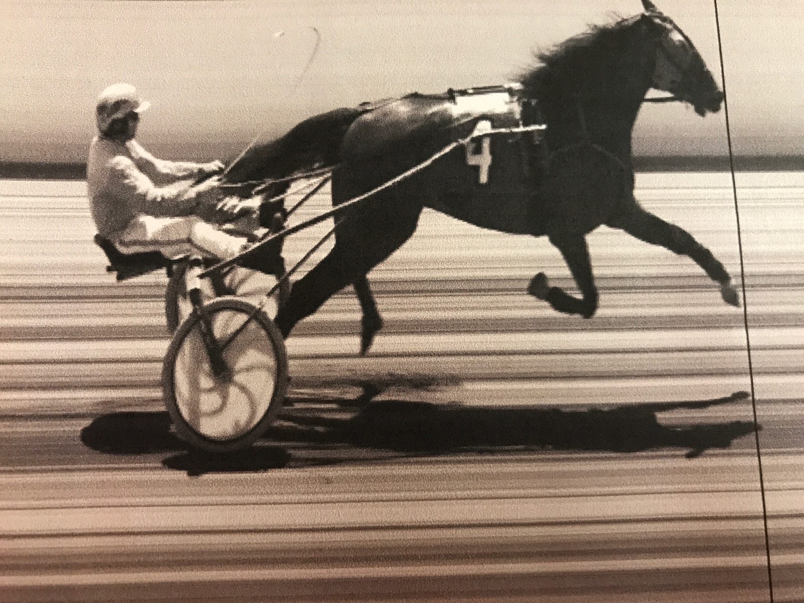 RECORD-BREAKER --- All Set Lets Go, with Roger Hammer in the sulky, hits the Driving Park finish line in 2:02 Wednesday afternoon to break the Clearfield County Fair record for three-year-old trotting fillies and claim the Brooke Erin Yeager Memorial Division cooler blanket for the Pennsylvania Sire Stake “A” Filly Trot. (Photo by Jane Linscott courtesy of Linscott Photography)