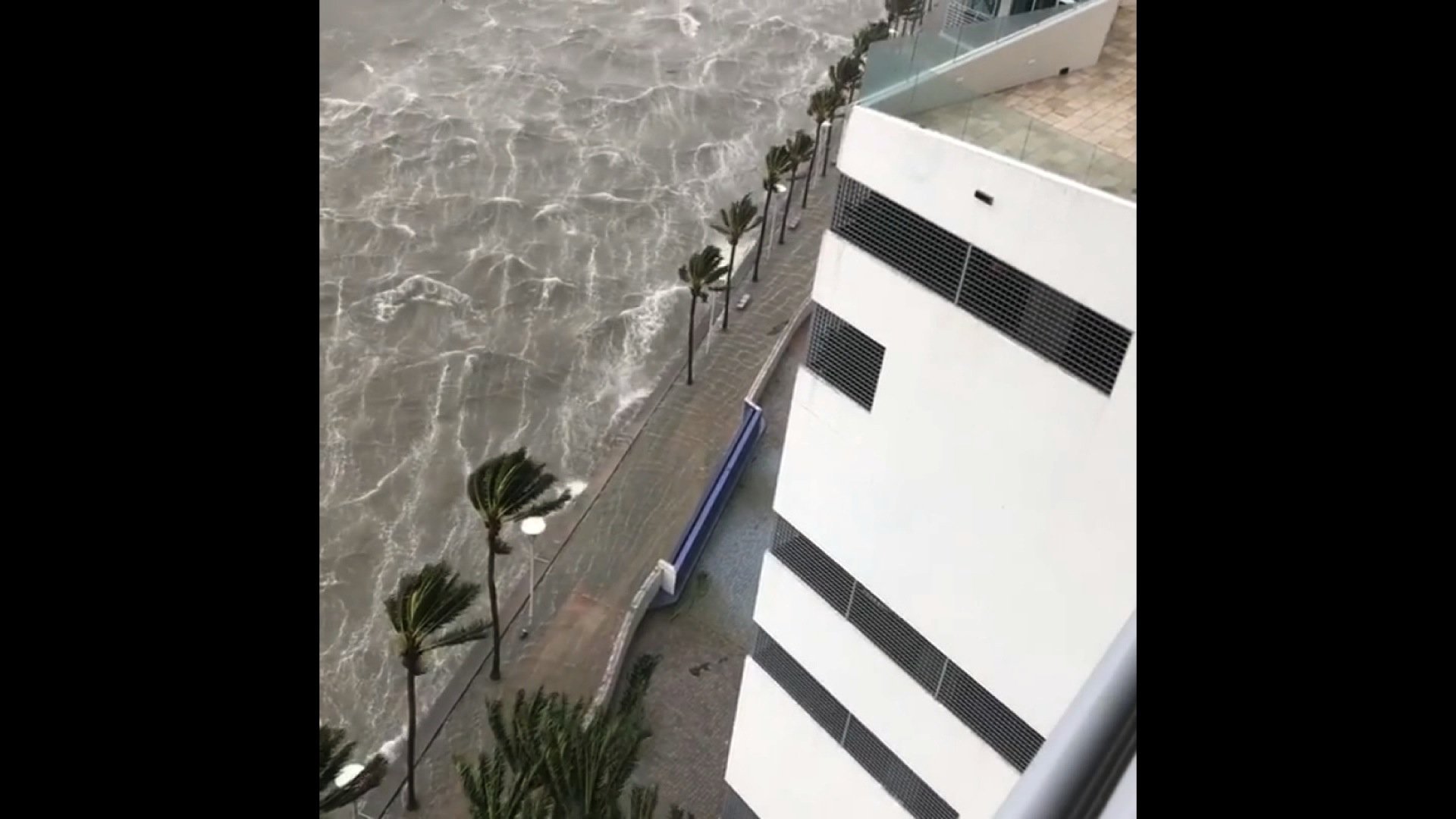 Hurricane Irma slams Florida causing flooding in Miami on September 10, 2017.