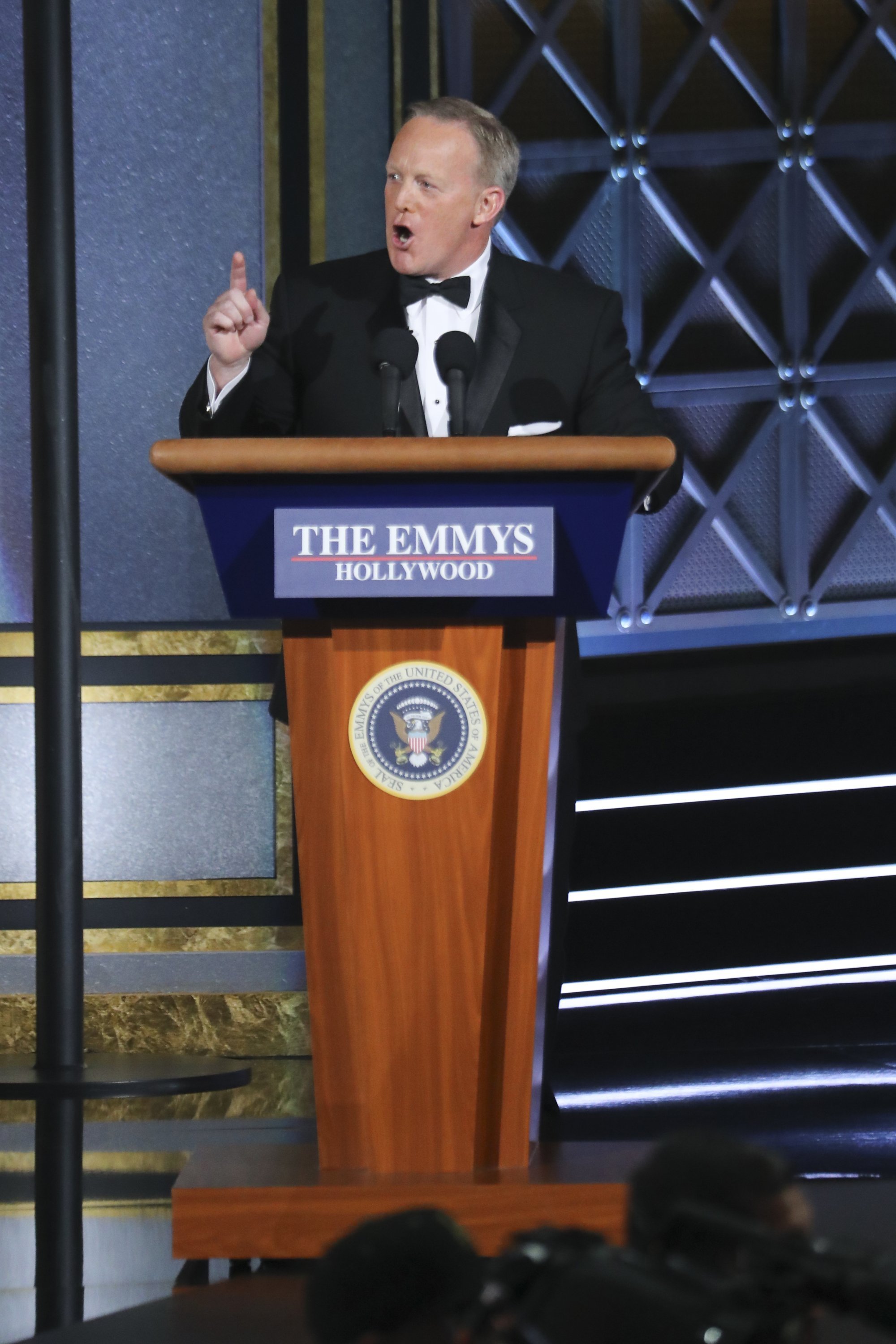 Sean Spicer at the 69th Primetime Emmy Awards, Sunday, September 17, 2017.