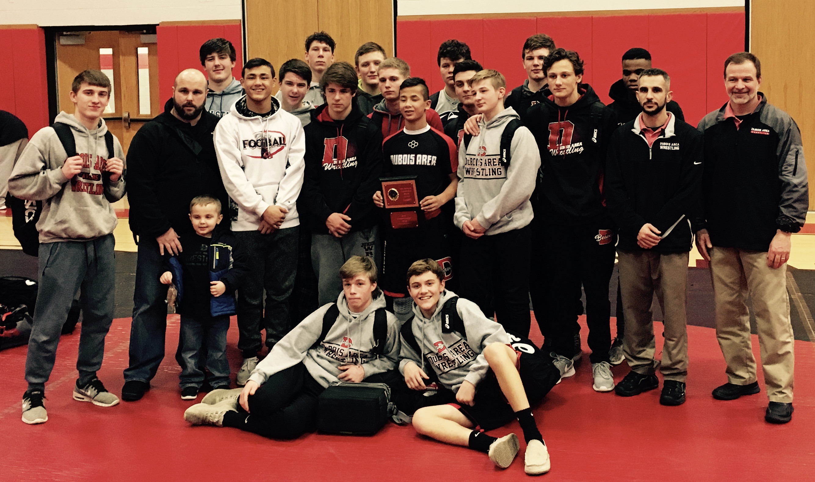 DuBois went 5-0 on the day, winning their 1st Bison Duals Championship (Photo by Holden Lowe)