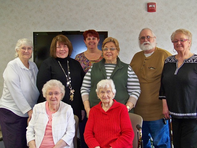 Pictured, in front, are: Betty Rodkey and Geraldine Hamilton. In the back row are: Betty Smith, Sheila Williams, Julie Fenton, facilitator, Doris Carns, Michael Harter and JoAnne Rishel. Missing from the photo is Betty Harter. (Provided photo)