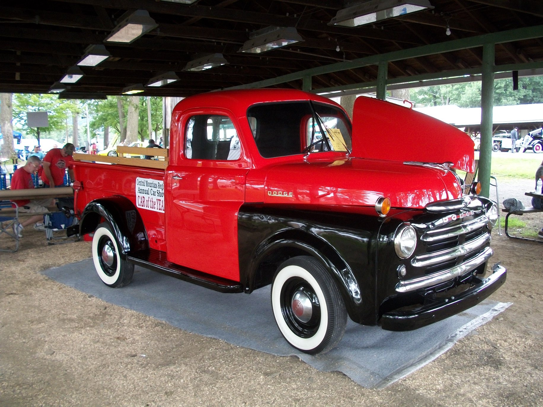 This 1948 Dodge B100 was the Central Mountains Region AACA’s “Car of the Year.” It is owned by Walt and Jean Gormont of Clearfield and was on display under the wilderness shelter at the 42nd annual Antique and Custom Auto Show at the Clearfield Driving Park on Aug. 19. (Provided photo)