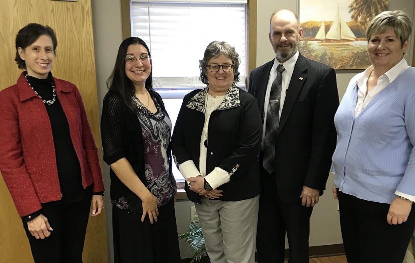 Pictured, from left, are: Marlene Austin, executive director, PASSAGES Inc.; Mary Tatum, director, CAC-CC; Karen Baker, CEO, PCAR; William A. Shaw, Jr., Clearfield County district attorney; and Robin McMillen, legal advocate, PASSAGES Inc. (Provided photo)