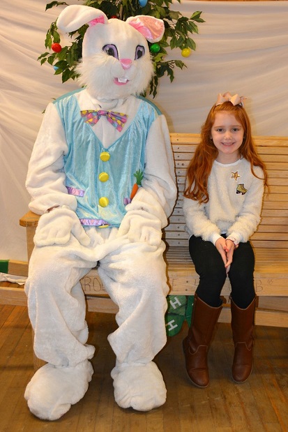 Elsey Turner of West Decatur was all smiles to meet and pose with the Easter Bunny during last year’s Indoor Easter Egg-Stravaganza. In 2018, the event welcomed more than 220 children in Clearfield and surrounding areas. (Provided photo)