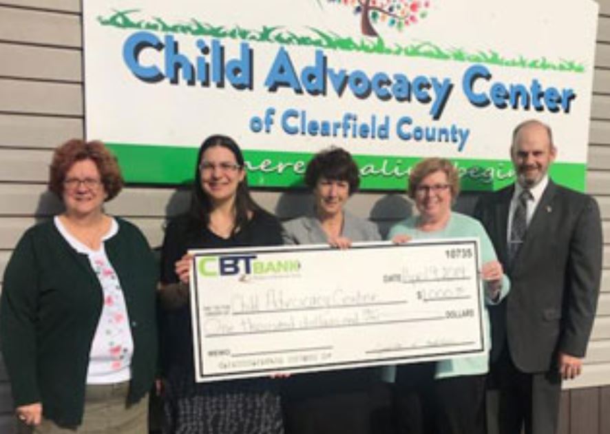 Pictured, from left to right, are: Pauline Raab, chief executive officer, Cen-Clear; Mary Tatum, CAC-CC director; Judy Mitchell, CBT Bank executive vice president; Kathy Collins, CBT Bank assistant vice president; and District Attorney William A. Shaw Jr. (Provided photo)