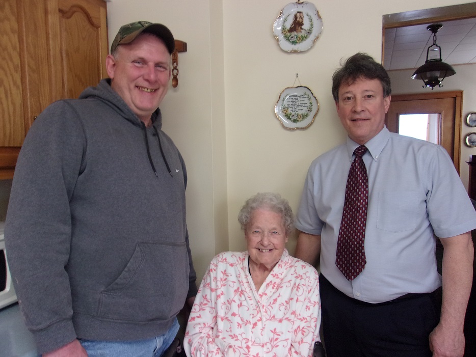 Pictured are: MOW driver, Tom Young, Gladys Mitchell and Honorable Judge Fredric Ammerman. (Provided photo)