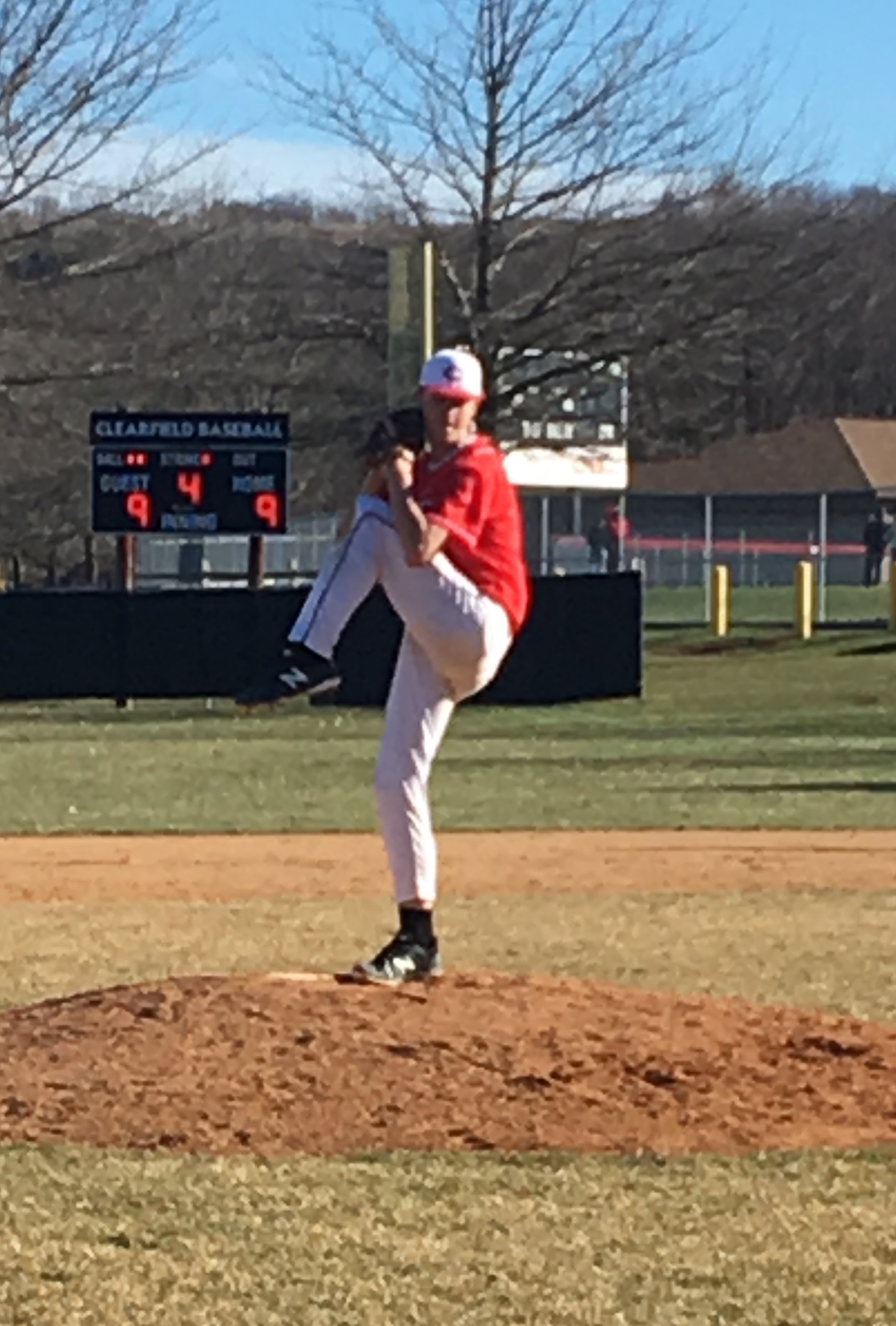 Harrison Peacock picked up his first varsity win in relief against Brookville (Photo by Jay Siegel)