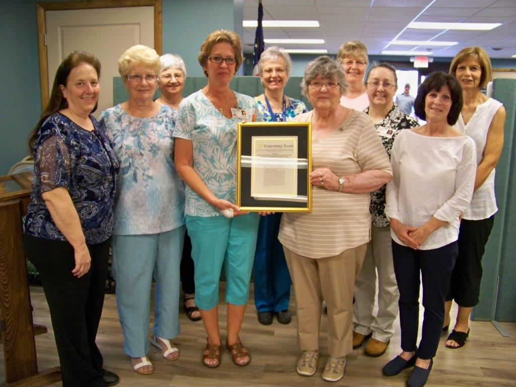 Pictured, from left, are:  Wanda Pennington, Jane Patrick, Judy Hugney, Connie Harris, Sally Hurd, Alice Pollock, Marilyn Fanning, Mary Ellen Osterhout, Julie Hunsinger and Sandy Alsop. Missing from photo is Nadine Bressler. (Provided photo)