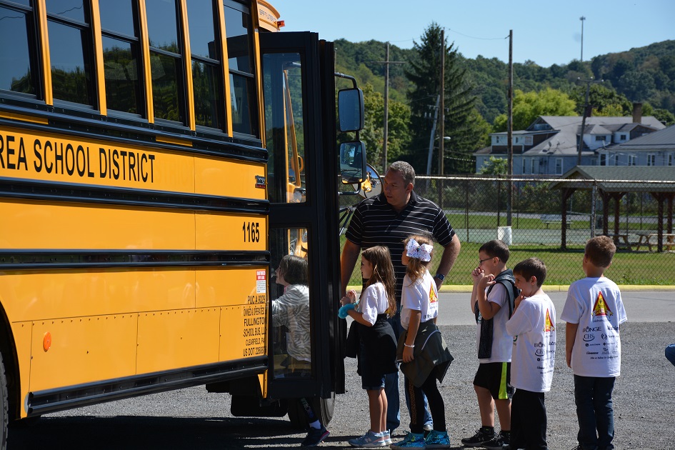 On Sept. 18, Tim Nebgen of the Pennsylvania Department of Transportation conducted a bus safety station during the 13th annual Progressive Agriculture Safety Day held at the Clearfield County Fairgrounds.  The Safety Day was held for second graders and teachers from Clearfield Area Elementary School, Clearfield Alliance Christian School, St. Francis School and West Branch Elementary School. (Provided photo)