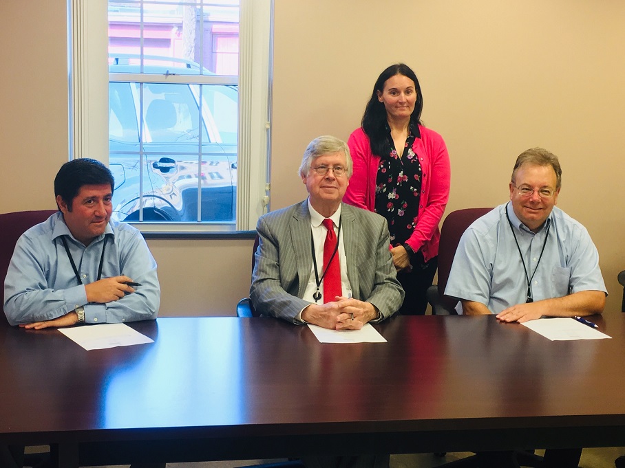 Pictured, in front, are Commissioners Tony Scotto, John A. Sobel, chairman, and Mark B. McCracken. In the back is Veterans Affairs Director Betina Nicklas. (Photo by GANT News Editor Jessica Shirey)