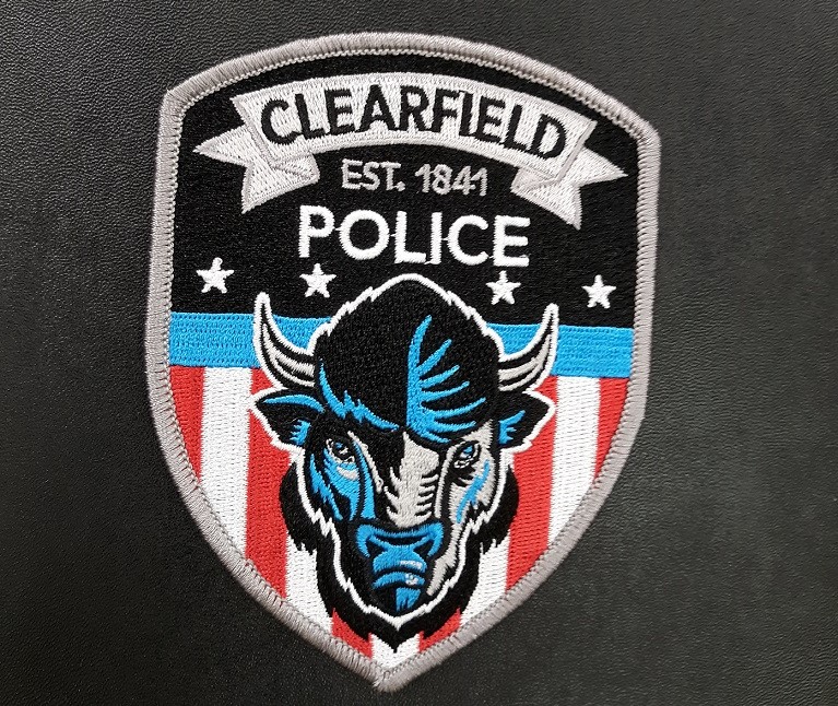 The Clearfield Borough Police Department has a new badge. According to Police Chief Vincent McGinnis, the badge was designed and donated by a local artist. (Photo by Wendy Brion)