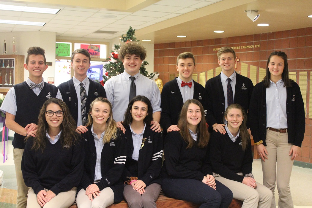 In the front row, from left, are: Emily Joseph, Allie Pittsley, Hannah Holdren, Martina Swalligan, Avery Sickeri and Faith Jacob. In the back are: Alex Jenkins, Johnny Ritsick, Parker Meholick, Dylan Foster and Jalen Kosko. (Provided photo)