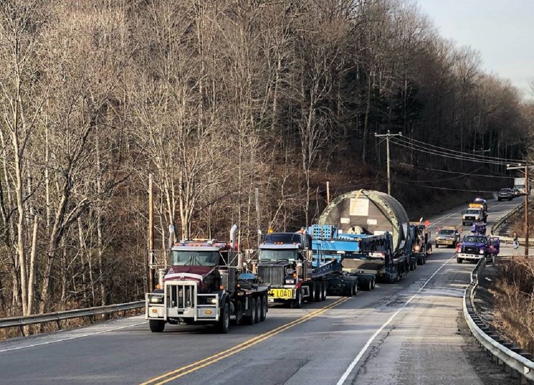 Yankee dryer traveling on Route 153, south of Penfield. (Photo provided by PennDOT)