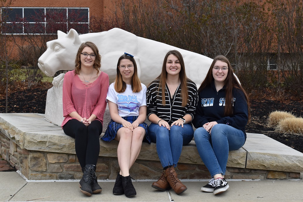 Pictured, from left to right, are Penn State DuBois THON 2020 dancers, Taylor Butler, Heather Witherow, Sarah Voris and Lydia Holt. (Provided photo)