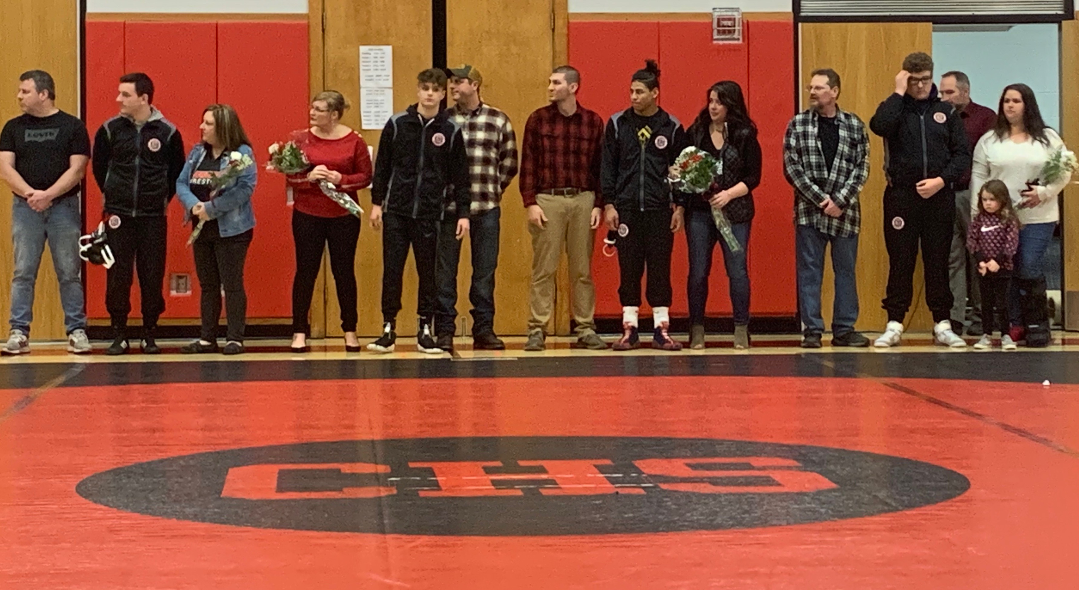 Bison seniors with their families, L-R Brett Zattoni, (Photo by Eve Siegel)