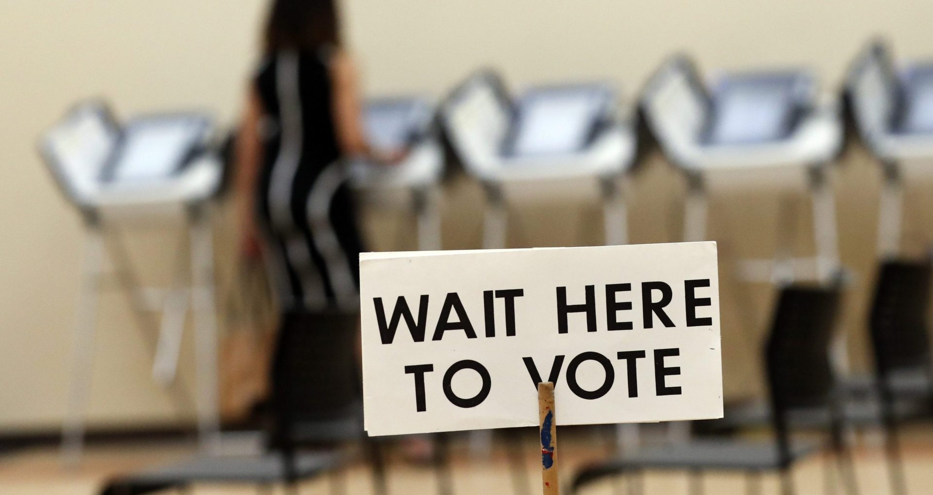 FILE PHOTO: In this Wednesday, May 9, 2018, photo, a woman votes in Sandy Springs, Ga. John Bazemore/The Associated Press
John Bazemore/The Associated Press