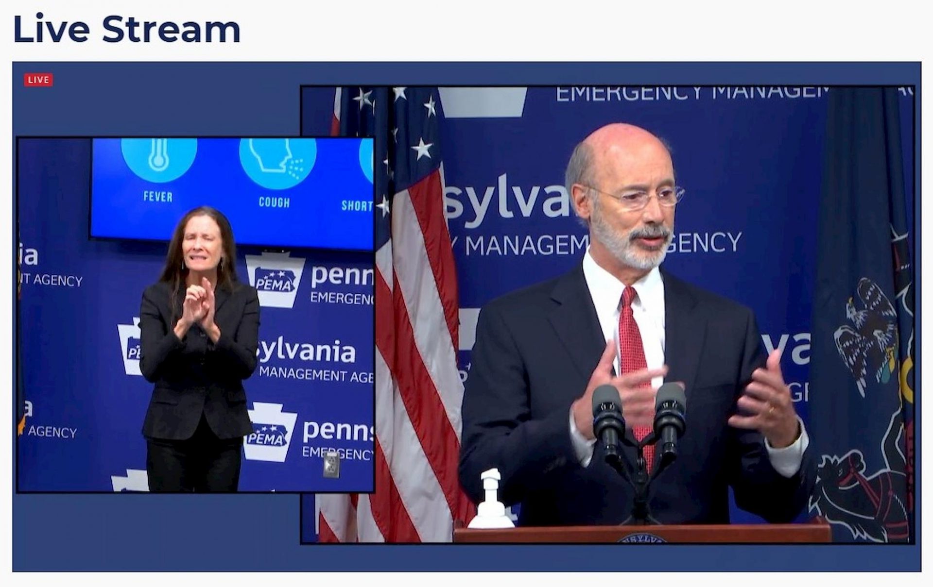 Gov. Tom Wolf speaks during a June 10, 2020, press conference in Harrisburg. The governor said he does not believe the legislature can unilaterally end his coronavirus emergency order.  Screenshot from livestream